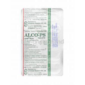 Alco PS, Aceclofenac, Paracetamol and Serratiopeptidase tablets back