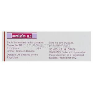 Cardivas, Generic Coreg, Carvedilol 12.5 mg manufacturer
