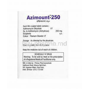 Azimount, Azithromycin 250mg manufacturer