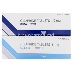 Generic Propulsid, Ciza Cisapride (Intas) 5mg and 10 mg