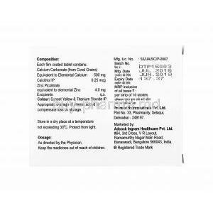 Densical CT, Calcium, Vitamin Dcalcitriol and Zinc manufacturer