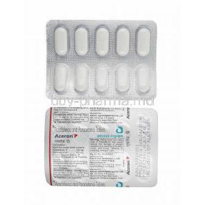 Aceron P, Aceclofenac and Paracetamol tablets