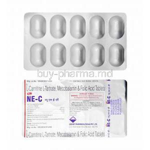NE C, Levo-carnitine, Methylcobalamin and Folic Acid tablets