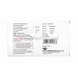 Cacef CV, Cefpodoxime and Clavulanic Acid manufacturer