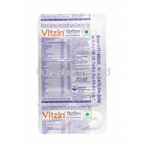 Vitzin tablets back