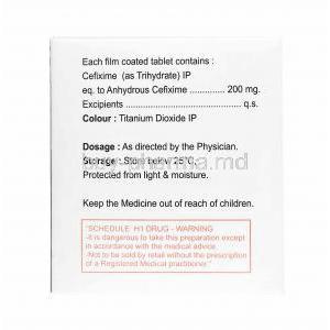 Traxol O, Cefixime composition