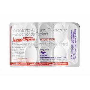 Lyso Spas, Drotaverine and Mefenamic Acid capsules back