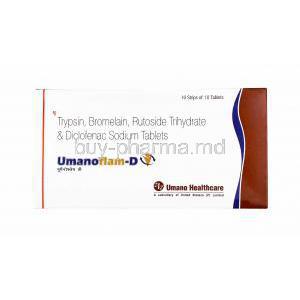 Umanoflam D, Trypsin/ Bromelain/ Rutoside/ Diclofenac