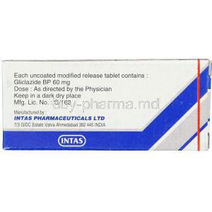 Gliclazide  60 mg manufacturer