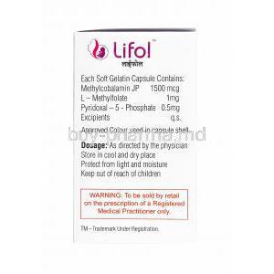 Lifol, Methylcobalamin, L-Methylfolate and Pyridoxal-5-Phosphate composition