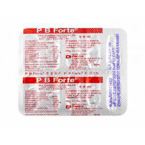 P B Forte capsules back