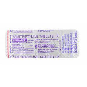 Amitryn , Amitriptyline 25mg tablets back