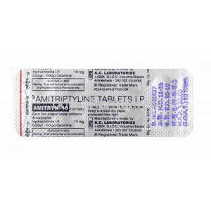 Amitryn , Amitriptyline 10mg tablets back