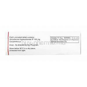 Eurythmic, Amiodarone 100mg composition