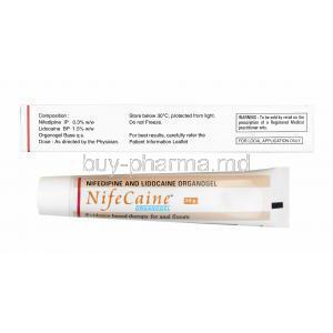 Nifecaine Gel composition, tube