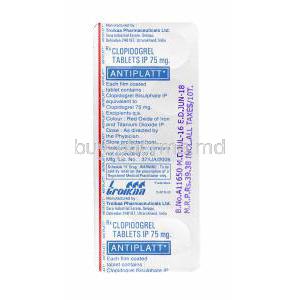 Antiplatt, Clopidogrel tablets back