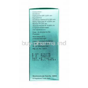 Dynapar QPS Plus Topical Solution, Diclofenac, Methyl Salicylate, Alcohol and Menthol composition