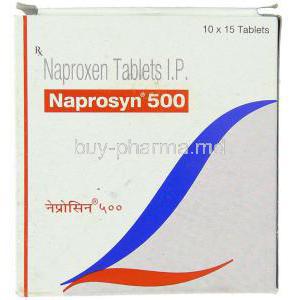 Naprosyn, Generic Naprosyn, Naproxen 500 mg Tablet box