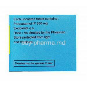 Xykaa Rapid, Paracetamol 650mg composition