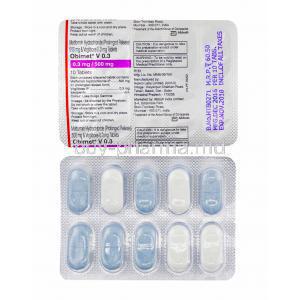 Obimet V, Metformin and Voglibose 0.3mg tablets