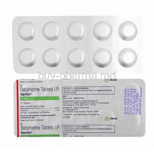 Vertin, Betahistine 8mg tablets