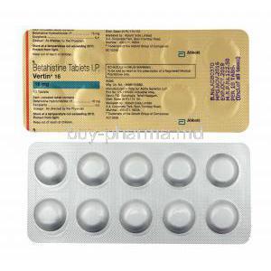 Vertin, Betahistine 16mg tablets