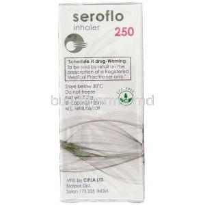 Seroflo, Generic Advair, Salmeterol/ Fluticasone Xinafoate 25 mcg/ 250 mcg 120 md Inhaler (Cipla) manufacturer