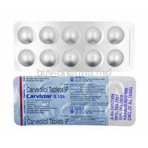 Carvistar, Carvedilol 3.125mg tablets