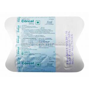 Corcal, Calcium and Calcitriol tablets back