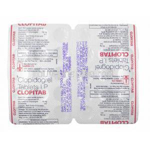 Clopitab, Clopidogrel 75mg tablets back