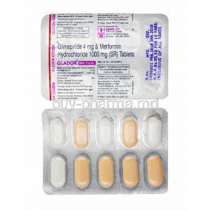 Glador M Forte, Glimepiride and Metformin 4mg tablets