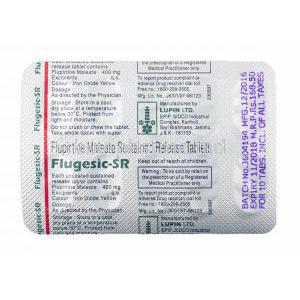 Flugesic, Flupirtine Maleate tablets back