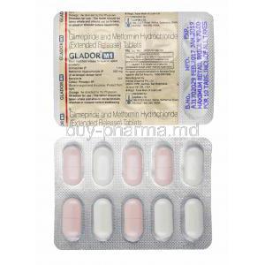 Glador M, Glimepiride and Metformin 1mg tablets