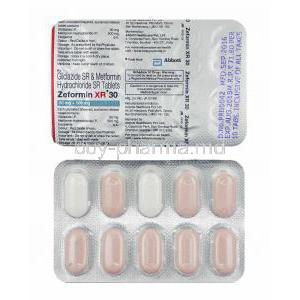 Zeformin XR, Gliclazide and Metformin 30mg tablets