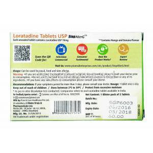 Stop AllerG, Loratadine usage