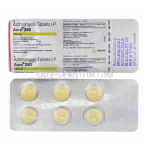 Azro, Azithromycin 250mg tablets