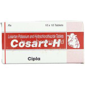 Generic  Hyzaar, Cosart-H  Losartan Potssium/ Hydrochlorothiazide box
