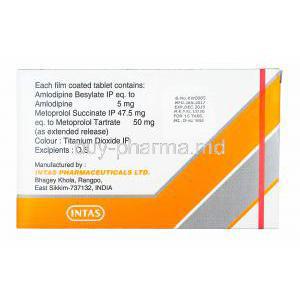 Amtas-M, Amlodipine and Metoprolol 50mg manufacturer