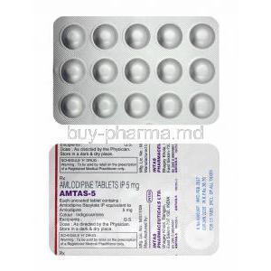 Amtas, Amlodipine 5mg tablets