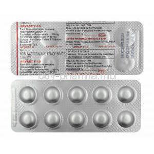 Arvast F, Fenofibrate and Rosuvastatin 10mg tablets