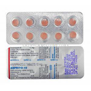 Asprito, Aripiprazole 10mg manufacturer tablets