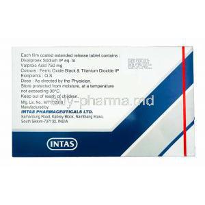 Divaa-OD, Divalproex 750mg manufacturer