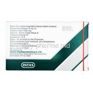 Divaa-OD, Divalproex 1000mg manufacturer