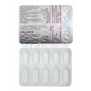 Calinta, Calcium, Calcitriol and Zinc tablets