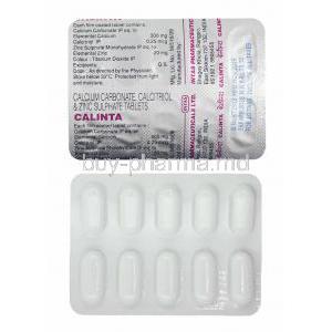 Calinta, Calcium, Calcitriol and Zinc tablets