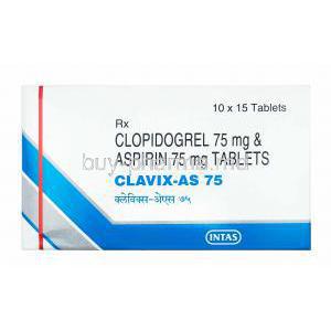Clavix-AS, Aspirin low strength and Clopidogrel 75mg