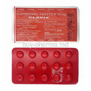 Clavix, Clopidogrel 75mg tablets