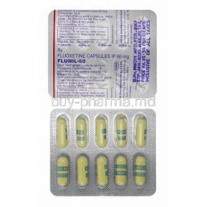 Flunil, Fluoxetine 60mg capsules