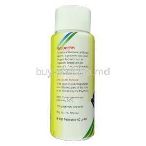 Mycoderm, Dusting Powder Manufactuer information