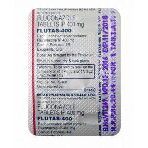 Flutas, Fluconazole 400mg tablet back